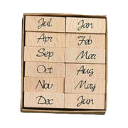 スタンプ デザインスタンプ 単品 1箱 ゴム印 はんこ 判子 木製 数字 曜日 月 12か月 おしゃれ かわいい 英語 英字 手帳 手紙 雑貨 BOXセット ギフト プレゼント