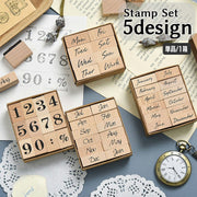 スタンプ デザインスタンプ 単品 1箱 ゴム印 はんこ 判子 木製 数字 曜日 月 12か月 おしゃれ かわいい 英語 英字 手帳 手紙 雑貨 BOXセット ギフト プレゼント