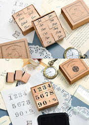 スタンプ デザインスタンプ 単品 1箱 ゴム印 はんこ 判子 木製 数字 曜日 月 12か月 おしゃれ かわいい 英語 英字 手帳 手紙 雑貨 BOXセット ギフト プレゼント