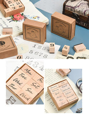 スタンプ デザインスタンプ 単品 1箱 ゴム印 はんこ 判子 木製 数字 曜日 月 12か月 おしゃれ かわいい 英語 英字 手帳 手紙 雑貨 BOXセット ギフト プレゼント