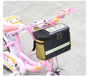 自転車バッグ フロントバッグ 車体装着 かばん 鞄 面ファスナー 子供用自転車 かご ハンギング 簡単取り付け ハンドルバッグ ストライダー マウンテンバイク クリアポケット メッシュポケット おしゃれ