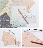 レターセット 便箋 お手紙セット 封筒 手紙 文具 紙製品 洋柄 花 鳥 蝶 動物 自然 ポストカード メッセージ 手紙セット
