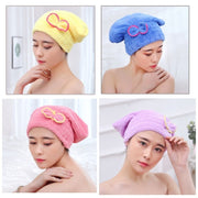 タオルキャップ ヘッドタオル ヘアキャップ ヘアドライ用タオル レディース 女性 生活雑貨 入浴グッズ ギャザーゴム リボン 無地 ピンク ブルー シンプル かわいい キュート 使いやすい