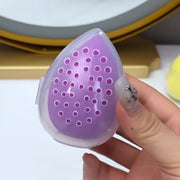 メイクスポンジケース パフケース ホルダー 3Dパフ 立体 タマゴ型 卵型 透明 クリア 乾燥 保管 収納 入れ物 通気性 プラスチック製 便利 かわいい