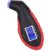 エアゲージ タイヤゲージ 空気圧計 カー用品 デジタル式 LED搭載 LEDライト付き シンプル 車 自動車 トラック バイク タイヤ 測定 計測 点検 夜間 赤 黒 黄色
