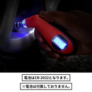 エアゲージ タイヤゲージ 空気圧計 カー用品 デジタル式 LED搭載 LEDライト付き シンプル 車 自動車 トラック バイク タイヤ 測定 計測 点検 夜間 赤 黒 黄色