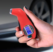 エアゲージ タイヤゲージ 空気圧計 カー用品 デジタル式 LED搭載 LEDライト付き シンプル 車 自動車 トラック バイク タイヤ 測定 計測 点検 夜間 赤 黒 黄色