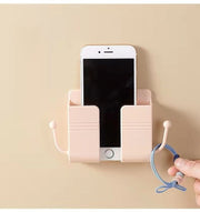 スマホ充電スタンド スマホホルダー リモコンホルダー 壁掛け 粘着式 フック付き シンプル スマホ 携帯 リモコン 収納 リビング キッチン 台所 洗面所 壁 白 ピンク 青