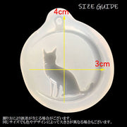 シリコンモールド レジン型 抜き型 三日月 猫 ネコ ハンドメイド ハンドクラフト アクセサリーツール キーホルダー 手作り DIY 粘土 樹脂 石鹸 キャンドル かわいい おしゃれ