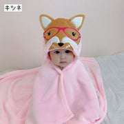 ケープ マント ベビー キッズ 赤ちゃん 子供用 男の子 女の子 フード付き フリース ポンチョ ブランケット ひざ掛け あったか ふわふわ 防寒 かわいい