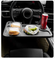 ハンドルテーブル 車内用テーブル トレイ フロントテーブル カー用品 車用 食事 パソコン作業 仕事 カップホルダー ペン置き カラバリ豊富