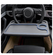 ハンドルテーブル 車内用テーブル トレイ フロントテーブル カー用品 車用 食事 パソコン作業 仕事 カップホルダー ペン置き カラバリ豊富
