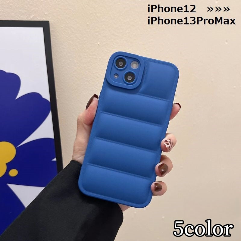 iPhoneケース カバー スマホケース 軽量 ダウンジャケット風 マット シンプル 無地 ソフト 耐衝撃 カメラ保護 背面保護