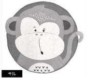 プレイマット ベビー プレーマット ラグ 動物モチーフ フロアマット クッションマット 円形 90cm 赤ちゃん キッズ お昼寝 遊び場 可愛い アニマル クマ ペンギン ゾウ ネコ