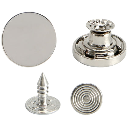 デニムボタン タックボタン 3個セット 金属製 15mm 17mm シルバー3個セット バリエーション画像