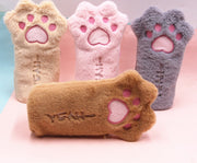 ペンケース 筆箱 文房具入れ ペン入れ 猫 肉球 もこもこ ファスナー ポーチ 小物入れ 可愛い キュート ガールズ レディース