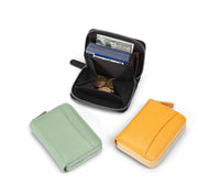 ミニ財布 レディース 本革 牛革 カードケース コインケース ミニウォレット 二つ折り RFID スキミング防止 コンパクト 小さい ボックス型 小銭入れ じゃばら式 おしゃれ かわいい シボ ラウンドファスナー 女性用 メンズ 男性用