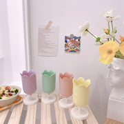 ペン立て ペンホルダー 鉛筆立て 花瓶 フラワーベース 文房具 収納雑貨 インテリア小物 インテリア雑貨 チューリップ型 お花型 無地 ピンク ブルー イエロー かわいい キュート ポップ ガーリー おしゃれ