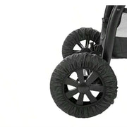ベビーカー用タイヤカバー 車輪カバー 2個セット マジック テープ 面ファスナー シンプル ベビーカー 乳母車 タイヤ 床 傷 汚れ 防止 防塵 保護 ガード 室内