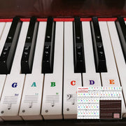 ピアノ鍵盤シール 音階シール 音符シール ドレミシール キーボード ステッカー レッスン 初心者 譜面 五線譜 ビギナー 練習 88鍵 61鍵 54鍵 49鍵