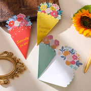グリーティングカード メッセージカード 花束 薔薇 バラ お祝い 記念日 バレンタイン 誕生日 バースデー ウェディングカード 結婚 出産祝い 母の日 父の日 レター 可愛い キュート 贈り物 ギフト プレゼント 感謝 レッド 黄色 青