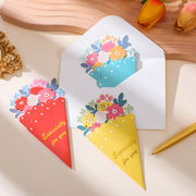 グリーティングカード メッセージカード 花束 薔薇 バラ お祝い 記念日 バレンタイン 誕生日 バースデー ウェディングカード 結婚 出産祝い 母の日 父の日 レター 可愛い キュート 贈り物 ギフト プレゼント 感謝 レッド 黄色 青