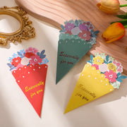 グリーティングカード メッセージカード 花束 薔薇 バラ お祝い 記念日 バレンタイン 誕生日 バースデー ウェディングカード 結婚 出産祝い 母の日 父の日 レター 可愛い キュート 贈り物 ギフト プレゼント 感謝 レッド 黄色 青