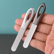 爪やすり 爪磨き 爪ヤスリ ネイル ネイルケア用品 爪ケア バッファー 滑り止めハンドル付き ブラック シルバー シンプル ツヤ ネイルファイル ネイル道具