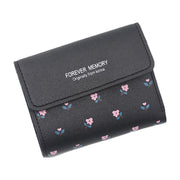 三つ折り財布 財布 レディース 女性 ウォレット フェイクレザー コンパクト 花柄 フラワー スナップボタン カード入れ お札入れ
