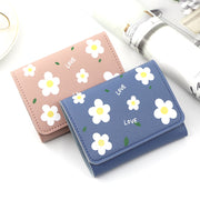 三つ折り財布 財布 レディース 女性 ウォレット フェイクレザー コンパクト 花柄 フラワー スナップボタン カード入れ お札入れ