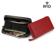 長財布 レディース メンズ レザー 大容量 ハンドストラップ付き カード入れ 収納力 スキミング防止 RFID ラウンドファスナー おしゃれ ブラック ピンク 黒