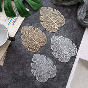 コースター グラス置き 単品 コップ敷き コップ置き インテリア雑貨 台所用品 キッチン用品 リーフ型 葉っぱ 滑り止め 透かし模様 シンプル おしゃれ きれいめ かわいい ナチュラル 耐熱