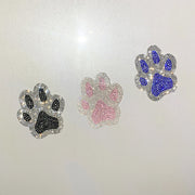 自動車用ステッカー 単品 2枚セット カー用品 デカール 肉球 足跡 クマ 犬 猫 イヌ ネコ ラインストーン キラキラ かわいい ドレスアップ キズ隠し