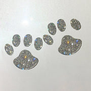 自動車用ステッカー 単品 2枚セット カー用品 デカール 肉球 足跡 クマ 犬 猫 イヌ ネコ ラインストーン キラキラ かわいい ドレスアップ キズ隠し