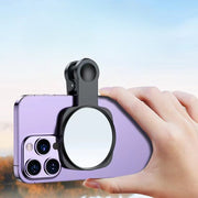 撮影用ミラー スマホ用 鏡 反射 クリップ式 スマホ 自撮りクリップミラー リアカメラ用 スマホ 携帯電話アクセサリー iPhone android タブレット 鏡 かがみ 撮影 挟む