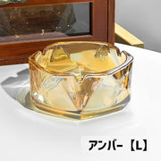 灰皿 アクセサリートレイ ガラス製 喫煙具 小物入れ キャンドルホルダー インテリア小物 タバコ置き 六角形 クリア オーロラ シンプル おしゃれ かわいい 卓上