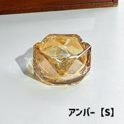 灰皿 アクセサリートレイ ガラス製 喫煙具 小物入れ キャンドルホルダー インテリア小物 タバコ置き 六角形 クリア オーロラ シンプル おしゃれ かわいい 卓上