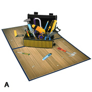 手紙 ポップアップカード 飛び出す メッセージカード 父の日 立体 3D 仕掛け 英字入り 文房具 文具 カード 工具 ビール 海 ファザーズデイ グリーティングカード 記念日 お誕生日カード レター かっこいい おしゃれ カジュアル 面白い 茶 青 白 黄