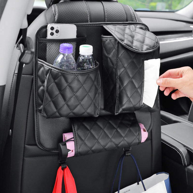 シートバックポケット 車内収納 カー用品 ドリンクホルダー ティッシュケース フック付き 商品画像2
