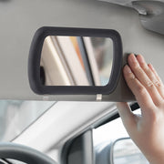 ルームミラー 車内用 車用 サンバイザーミラー 後付け クリップ式 カー用品 化粧鏡 便利 手軽 ブラック カーアクセサリー 車用品