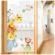 ウォールステッカー ウォールシール ステッカー 壁用ステッカー 装飾 壁装飾 子供部屋 動物 キリン ゾウ モンキー アニマル やわらかい 英字 かわいい キュート おしゃれ リビング 寝室 インテリア壁飾り はがせる