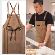 エプロン キャンバス ワークエプロン 男女兼用 前掛け キッチン ガーデニング DIY キャンプ 作業用 複数ポケット おしゃれ メンズ レディース カフェ 保育士 美容師 調理師 無地