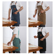 エプロン キャンバス ワークエプロン 男女兼用 前掛け キッチン ガーデニング DIY キャンプ 作業用 複数ポケット おしゃれ メンズ レディース カフェ 保育士 美容師 調理師 無地