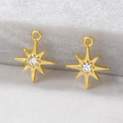 チャーム 2個セット 八芒星 オクタグラム 星 1個 アクセサリーパーツ 日用品雑貨 手芸用品 クラフト材料 スター ラインストーン ピアス イヤリング ネックレス かわいい おしゃれ ハンドメイド DIY