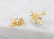 チャーム 2個セット 八芒星 オクタグラム 星 1個 アクセサリーパーツ 日用品雑貨 手芸用品 クラフト材料 スター ラインストーン ピアス イヤリング ネックレス かわいい おしゃれ ハンドメイド DIY