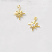 チャーム 2個セット 八芒星 オクタグラム 星 1個 アクセサリーパーツ 日用品雑貨 手芸用品 クラフト材料 スター ラインストーン ピアス イヤリング ネックレス かわいい おしゃれ ハンドメイド DIY