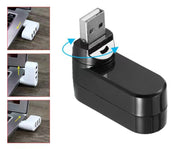 USBハブ 3ポート パソコン周辺機器 HUB USB2.0 回転式 外付け 携帯 データ転送 保存 充電 コンパクト ミニサイズ 便利グッズ シンプル スタイリッシュ 自宅 オフィス 事務用品 PC周辺機器 白 黒