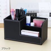 ペンホルダー 収納ボックス ペン立て 小物入れ 雑貨 デスク収納 リモコン収納 仕分けボックス 卓上 机上 洗面台 鉛筆立て 文房具収納 整理整頓 名刺入れ メモ帳 薬箱 メイクスタンド スマホスタンド おしゃれ モダン かっこいい スタイリッシュ インテリア 単色 無地 大理石調 黒 茶 白 ローズ 緑 青