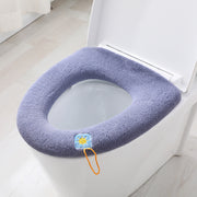 便座カバー トイレカバー O型 U型 V型共通 ゴム仕様 装着簡単 紐付き 便座持ち上げ簡単 トイレ用品 インテリア雑貨 ワンポイント 日用品 洗える おしゃれ かわいい ふわふわ 単色 無地 電気代節約 エコ