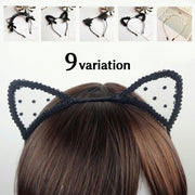 カチューシャ レディース ヘアアクセサリー 大人 猫耳 ネコ耳 レース リボン 鈴 ブラック 黒 コスプレ 仮装 おしゃれ プレゼント ギフト